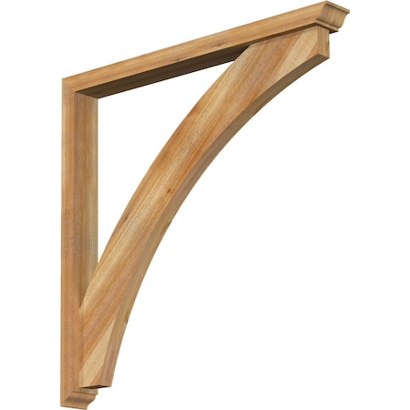 Thorton Traditional Rough Sawn Bracket W/ Offset Brace, Western Red Cedar, 4W X 38D X 38H